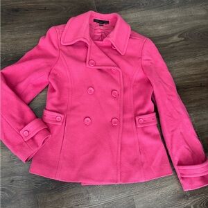 Express Vibrant Pink Pea Coat.